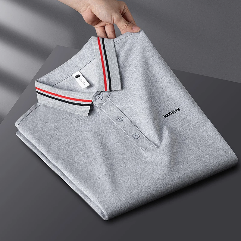 洛泥提日亚2025春夏季薄款凉感Polo衫男短袖修身休闲刺绣半袖t恤