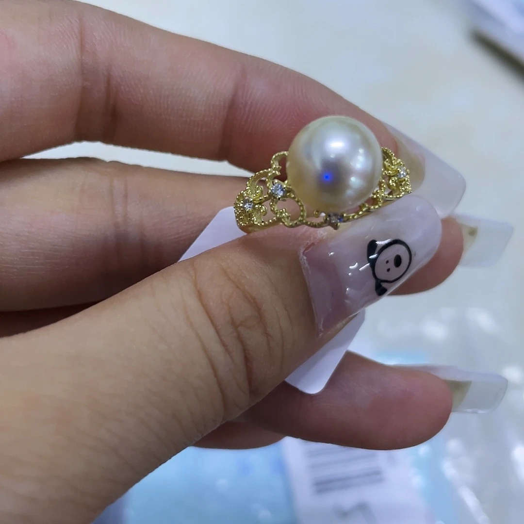 海水珍珠戒指银S925镶嵌