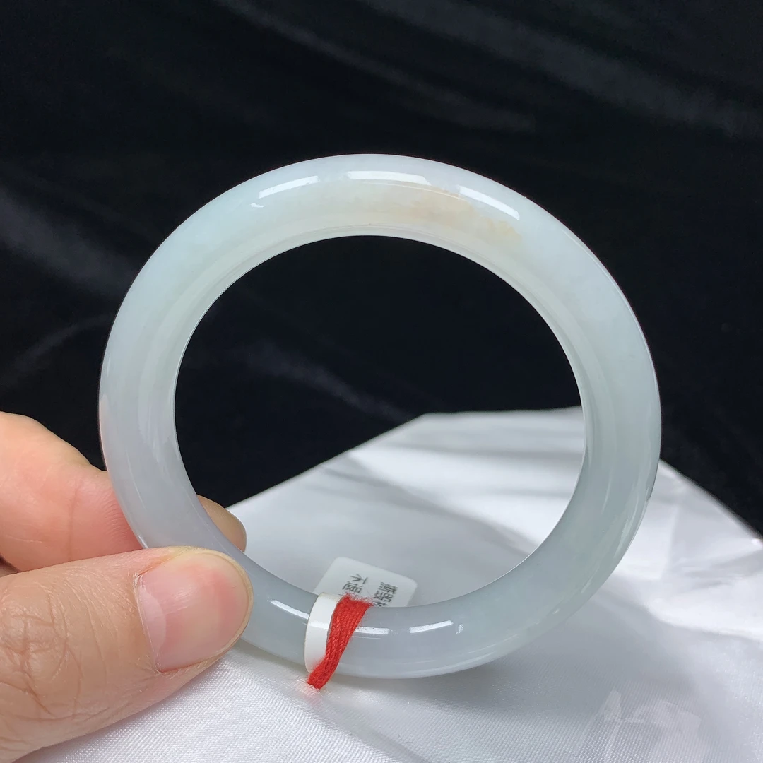 54圈缅甸天然翡翠A货圆条手镯女款时尚百搭玉镯8503