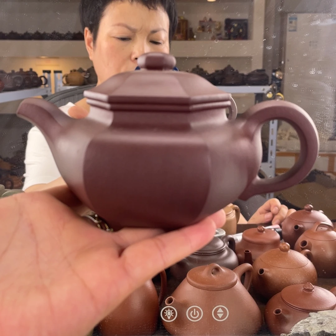 茶壶紫砂底槽清六方容天250cc左右