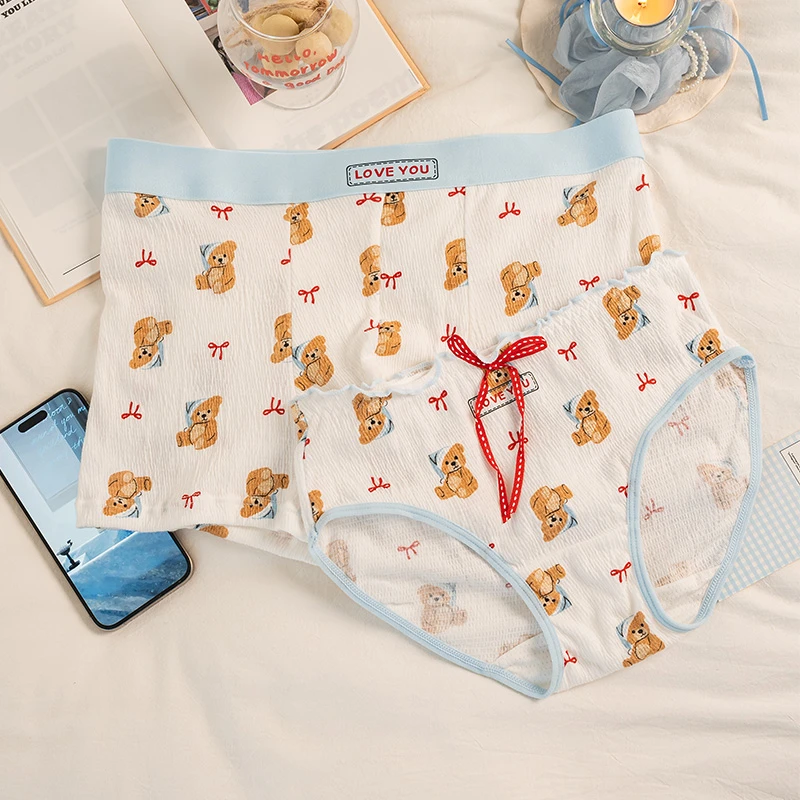 【情侣款】萌萌泰熊~情侣内裤秋冬一男一女可爱透气抑菌三角平角裤