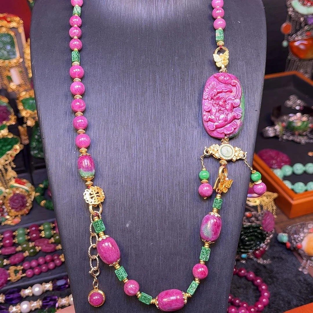 银S925镶嵌项链红宝石