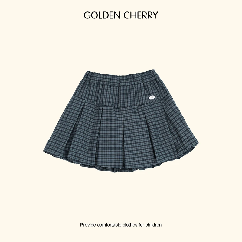 【金樱桃Golden cherry】小童egg格子花苞裙285208