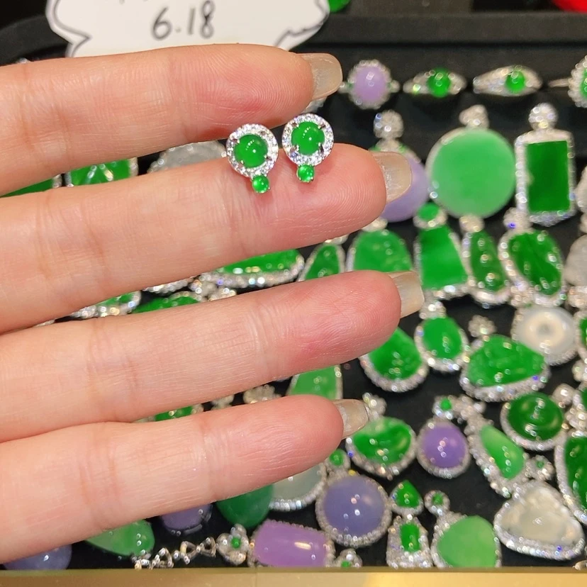 【闪购商品】翡翠未镶嵌耳饰天然翡翠