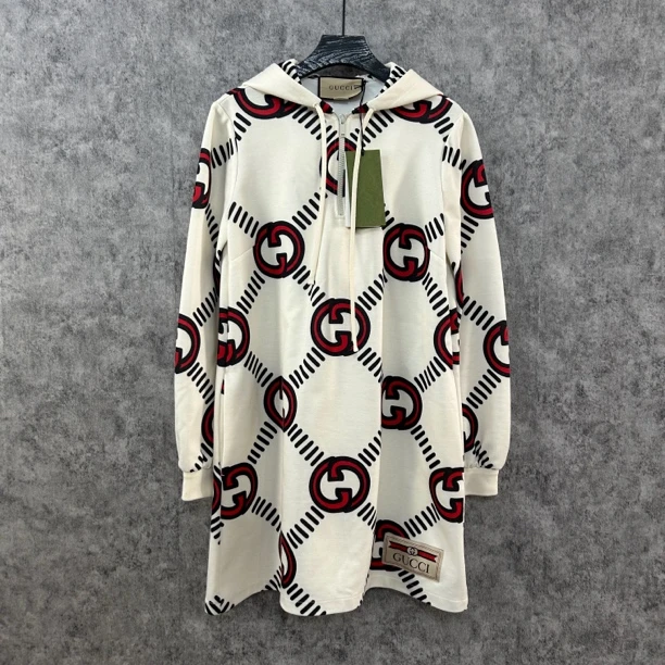 未使用 GUCCI/古驰 古驰白色卫衣裙连衣裙