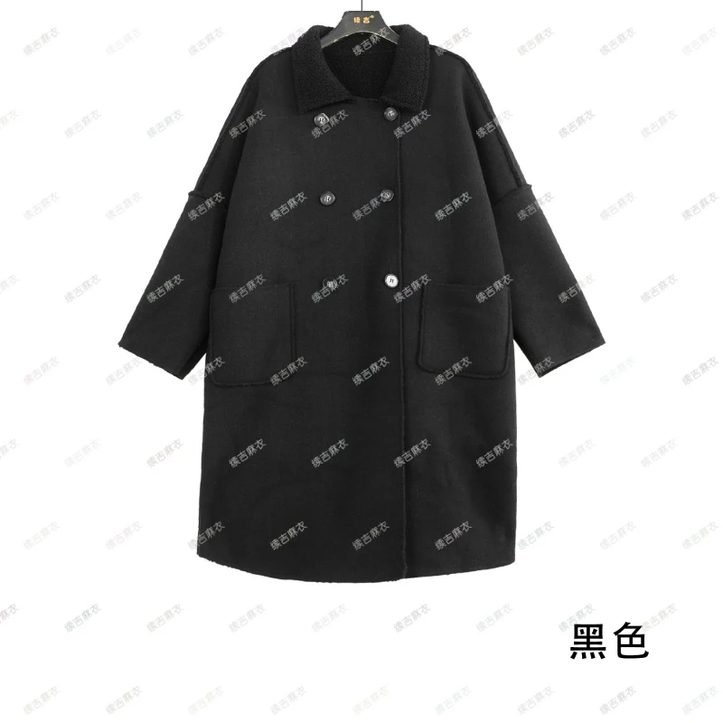 原创设计24-1680休闲毛呢中长款加厚翻领经典大衣