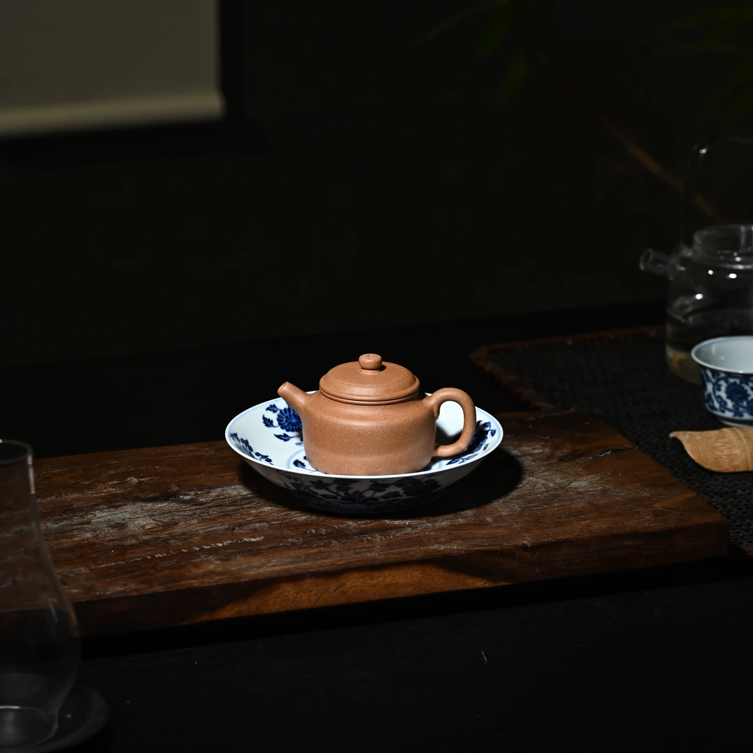 宜兴原矿紫砂壶 德中壶 手工制作 原矿无添加老黄段120cc