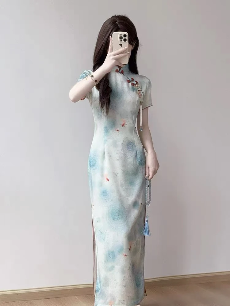 【C60】2025夏季新中式绝美小清新温柔年轻款旗袍