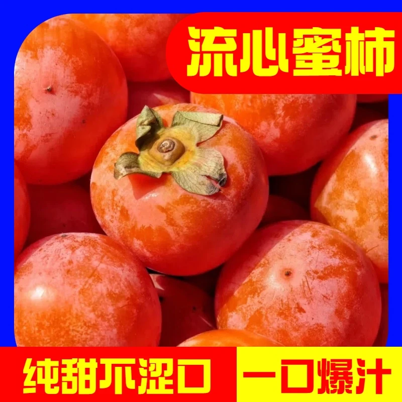 流心火晶柿子山西火葫芦冰糖蜜柿新鲜现摘软甜多汁儿时味道软柿子