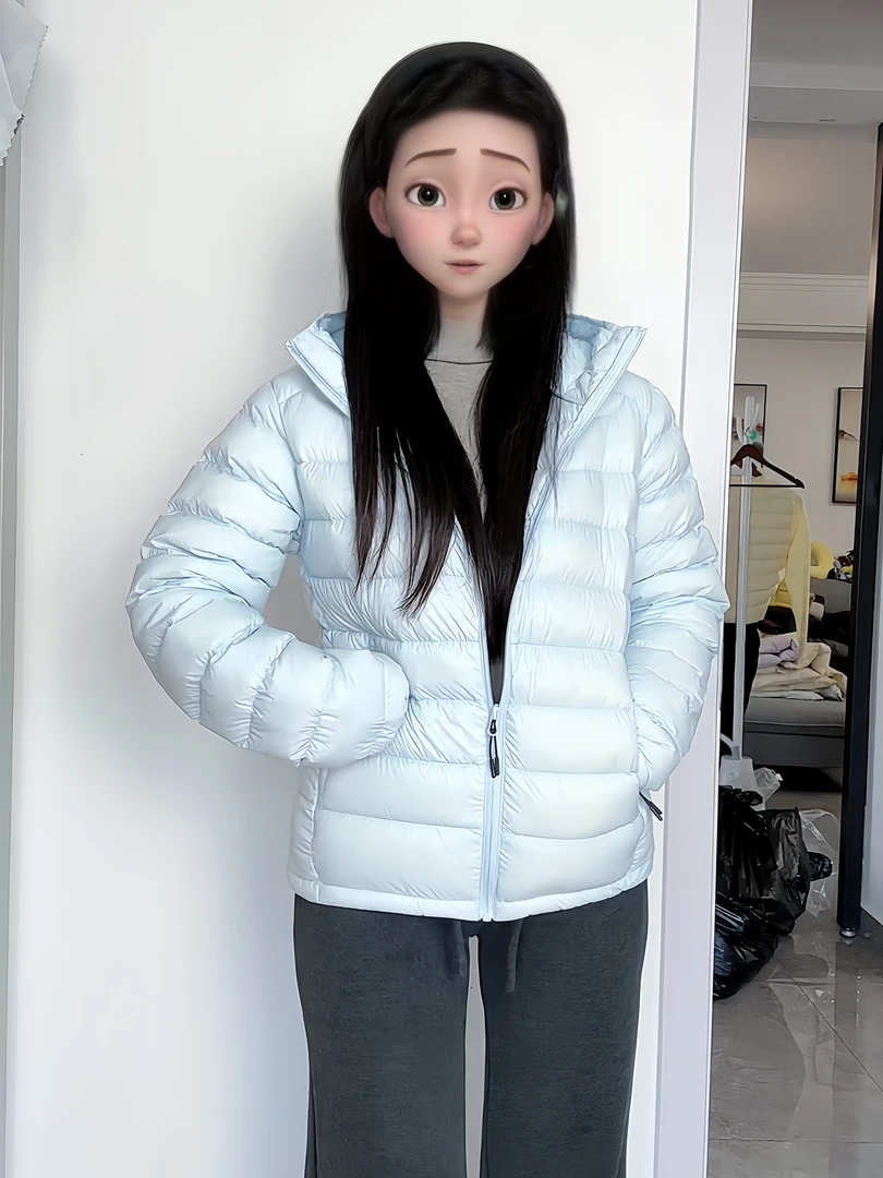 【涵羽甄选】2025冬季新款轻薄90白鸭绒排骨羽绒服女立领保暖外套