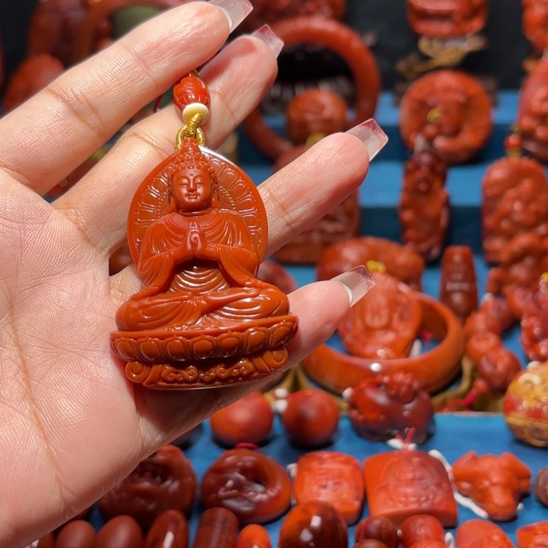 未镶嵌雕刻南红玛瑙牛*