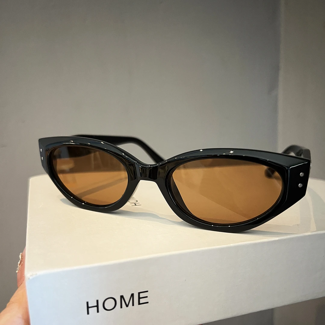 LAOPING新款猫眼墨镜女高级感复古太阳镜防紫外线遮阳眼镜显脸小