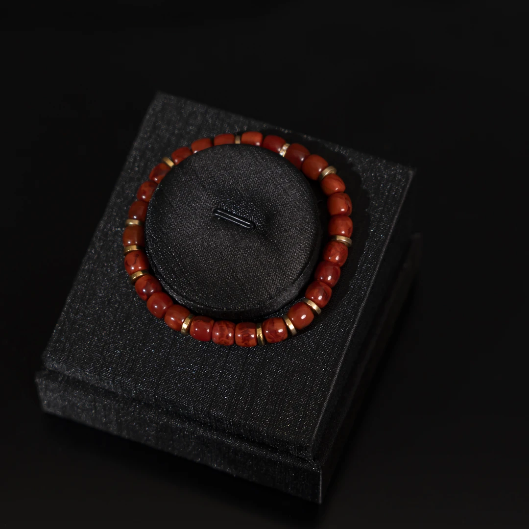 原矿南红直切手串隔片款s925银多样性Z25032196