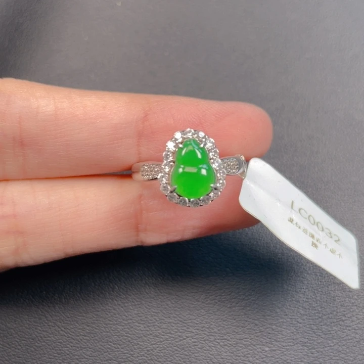 吊坠(不含链)银S925镶嵌翡翠