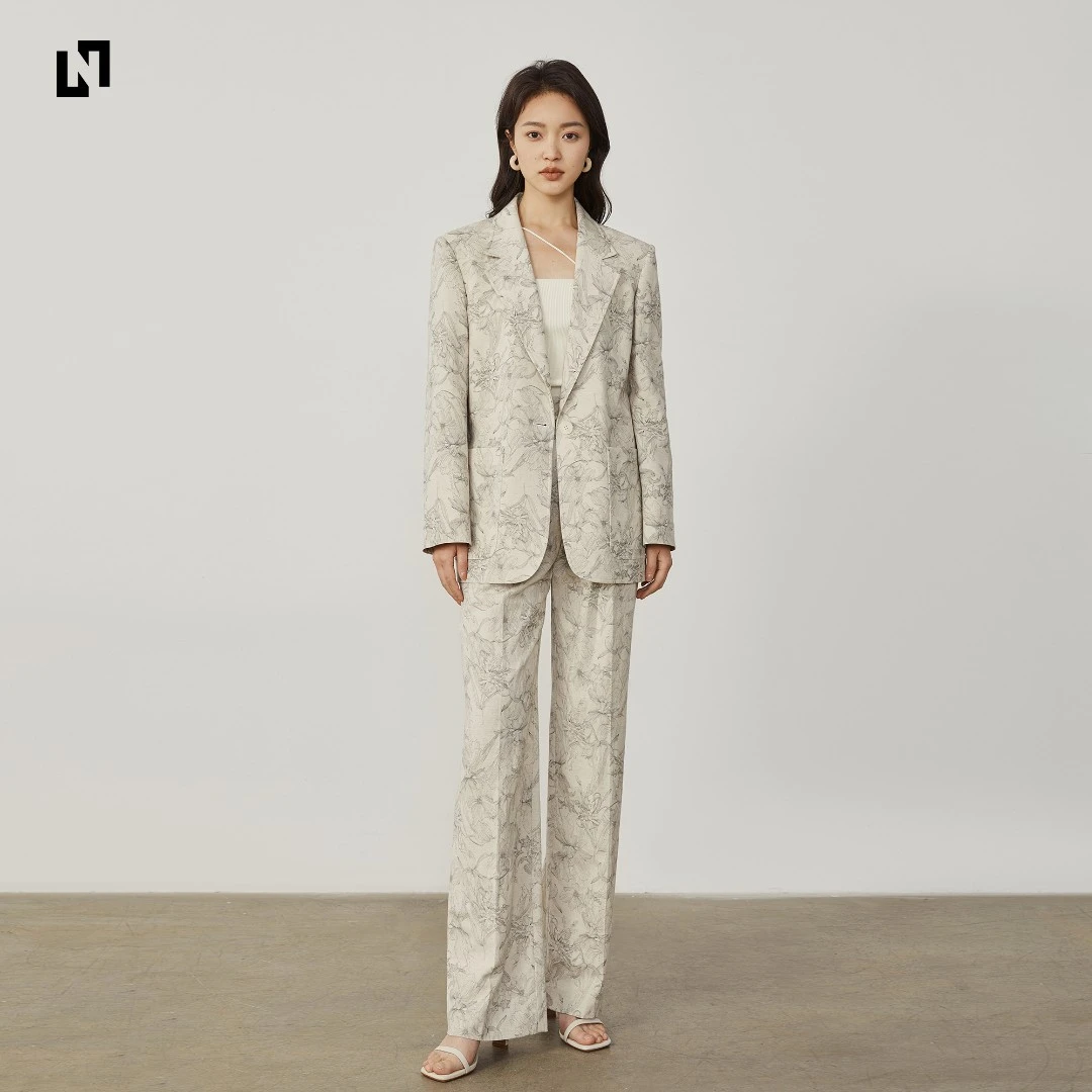 LYNEE 春日序曲印花西装套装女 LGD2DSW033/SW034