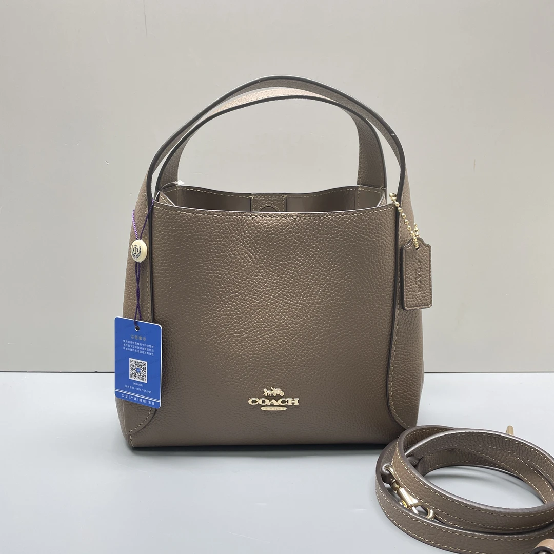 99新 COACH/蔻驰 深棕色菜篮子20*18*12cmM111001