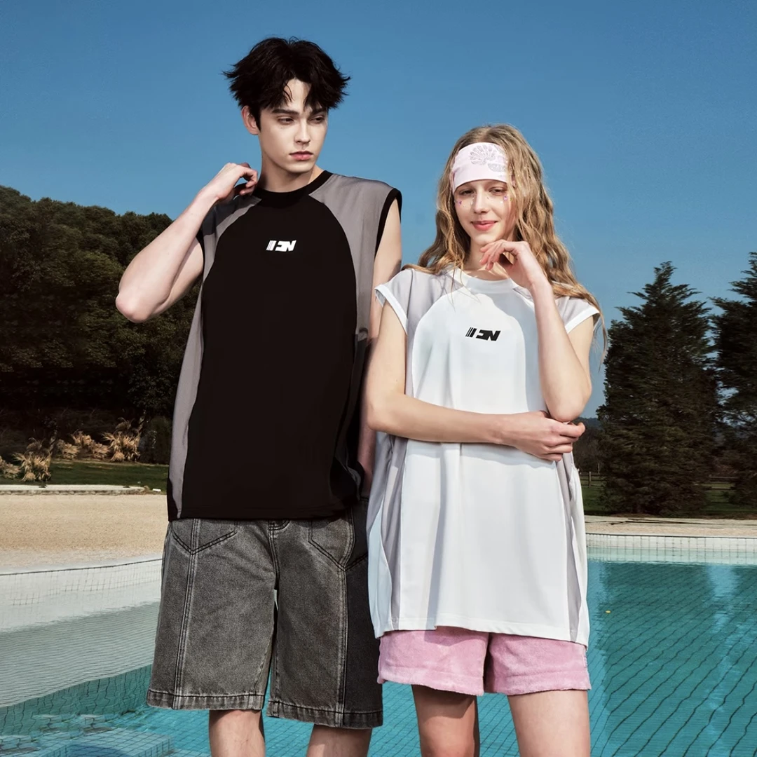 Fornines 夏季潮牌凉感速干坎肩背心男女美式无袖运动上衣-593