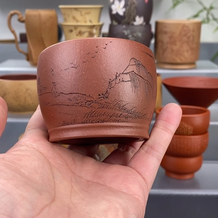紫砂茶杯宜兴紫砂主人杯