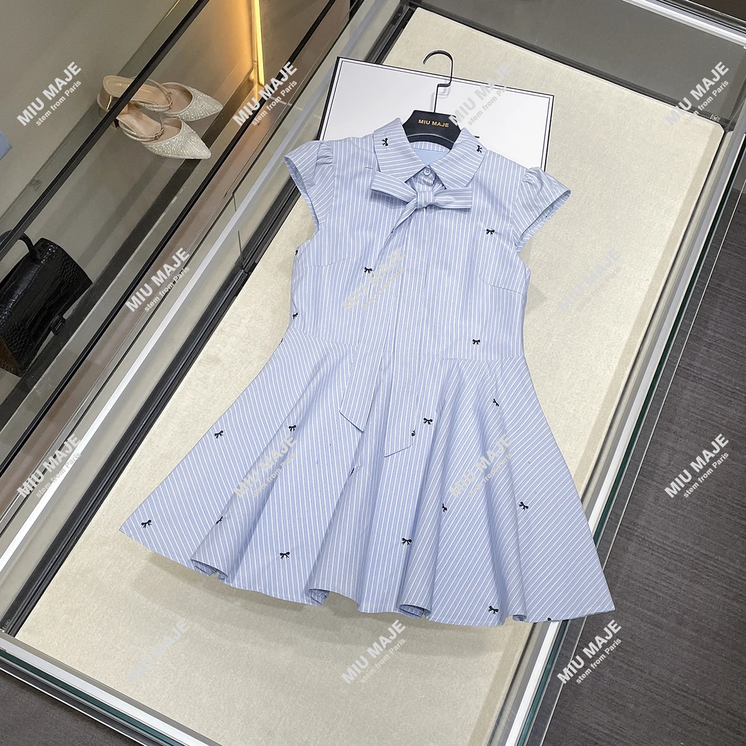 气质温柔系蝴蝶结韩版千金无袖连衣裙DY4387