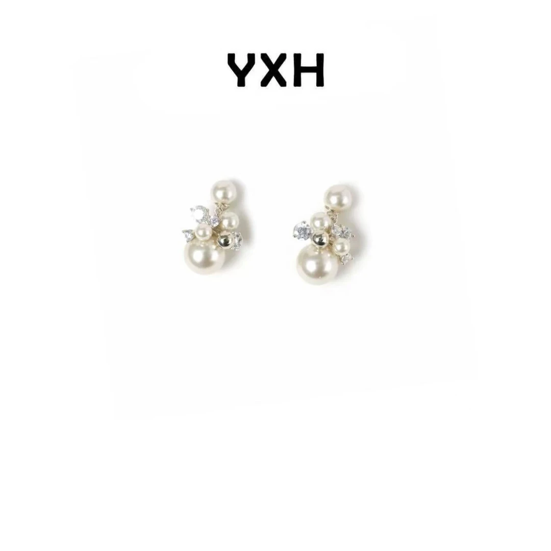 铜合金耳饰 JZ【D珍珠宝石耳钉】奢牌感重工镶钻耳钉JZ77180