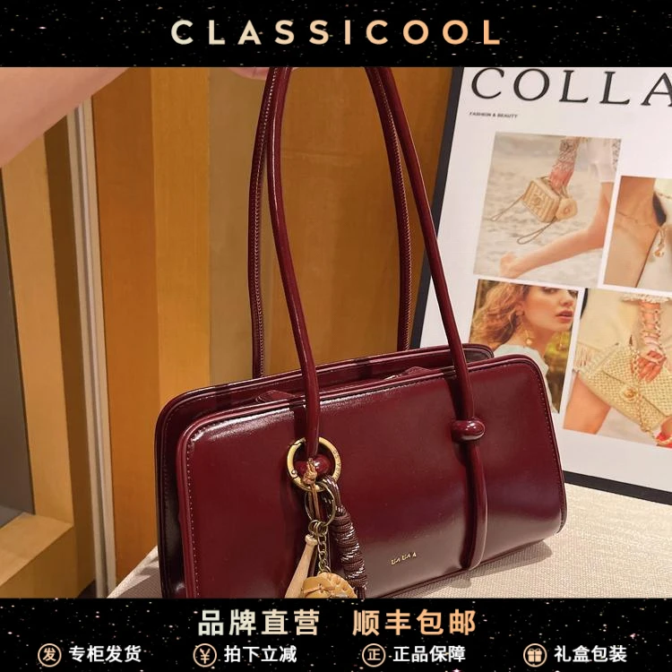 CLASSICOOL腋下包包女爆款2025新款复古油蜡皮手提单肩斜挎托特包