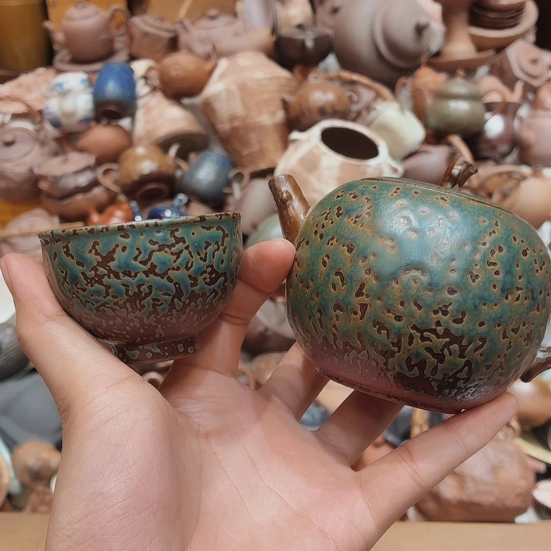 柴烧老岩泥高温茶器皿