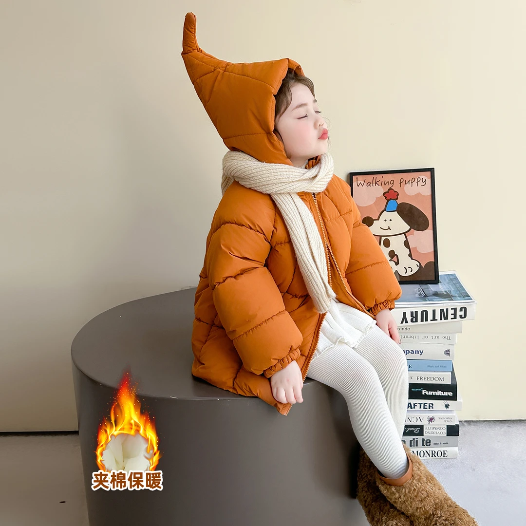 女童棉服秋冬季2025新款儿童加绒加厚棉衣冬装女宝宝洋气时髦外套