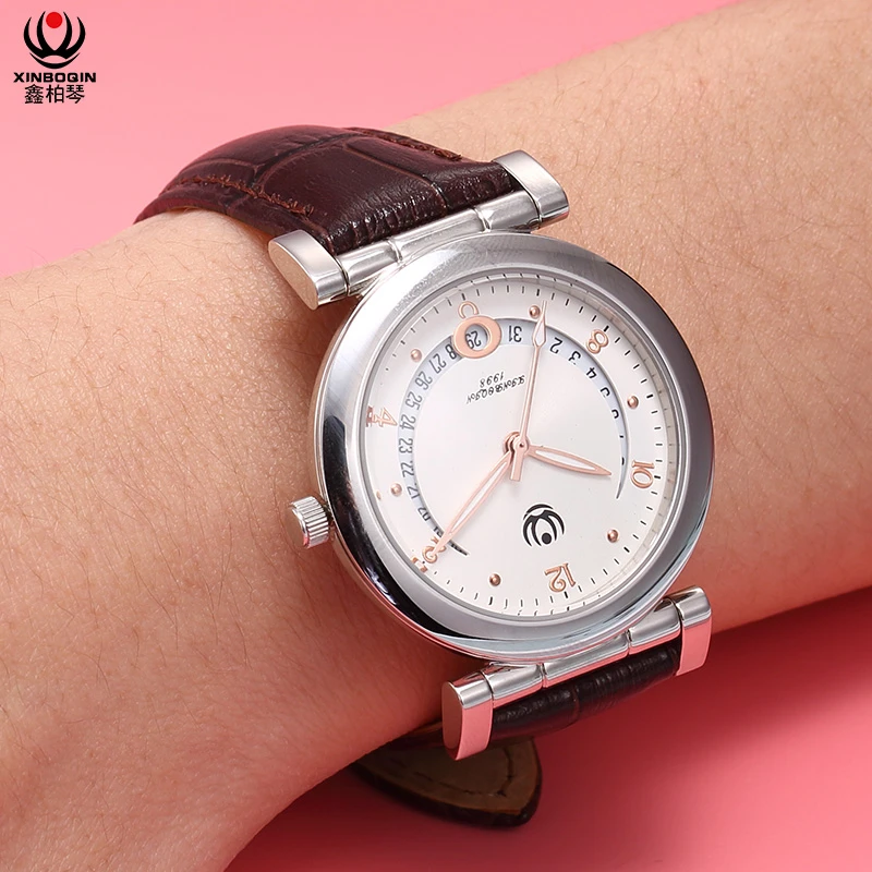 鑫柏琴手表女款士学生时尚韩版潮流休闲个性简约防水精钢石英腕表