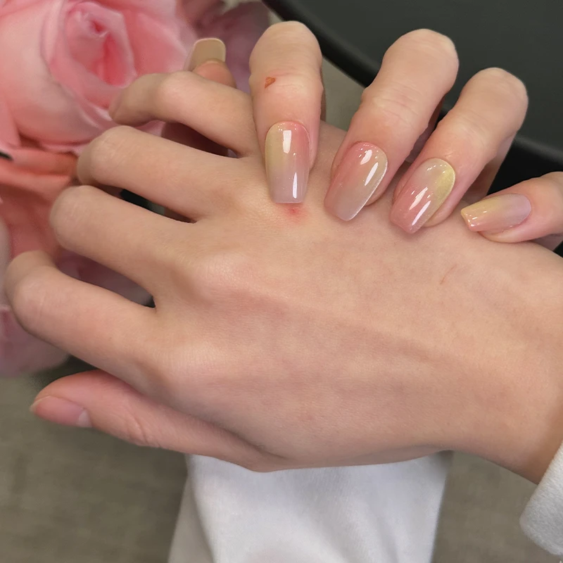 【缤纷专属】糖果元气裸色晕染少女仙女显白纯手工穿戴甲