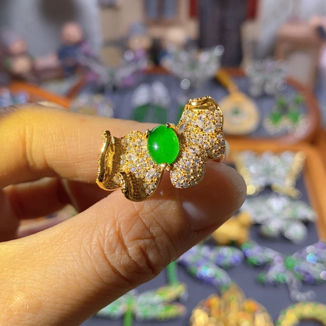 吊坠(不含链)银S925镶嵌翡翠