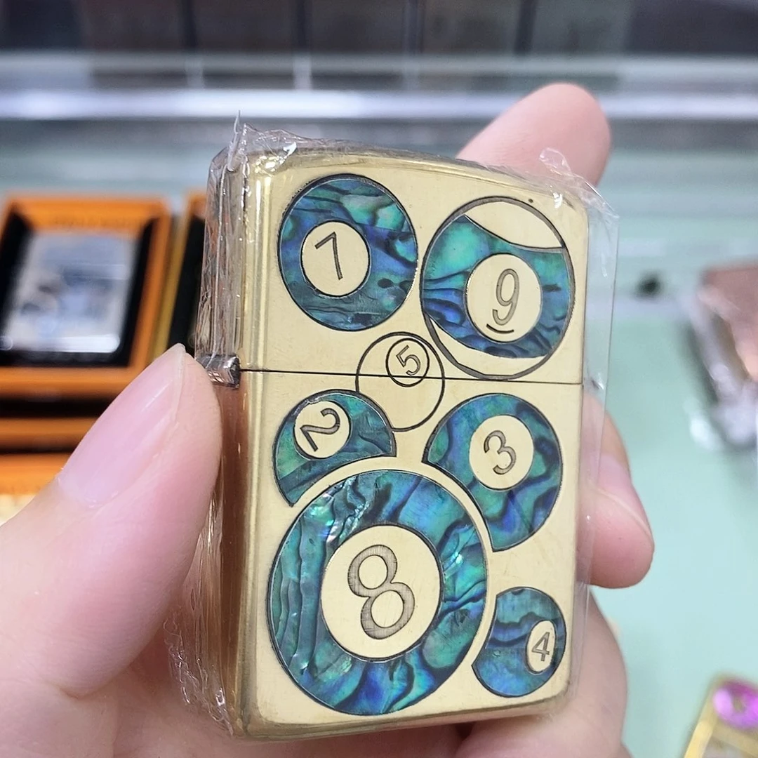 明铬蓝色台球贝壳打火机