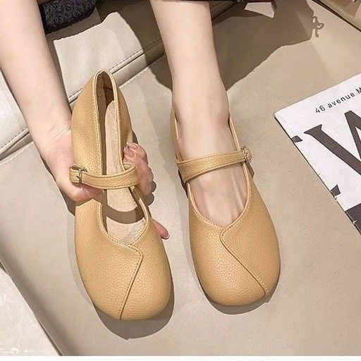 法式玛丽珍平底小皮鞋女2025春季新款一字扣带单鞋软底防滑豆豆鞋