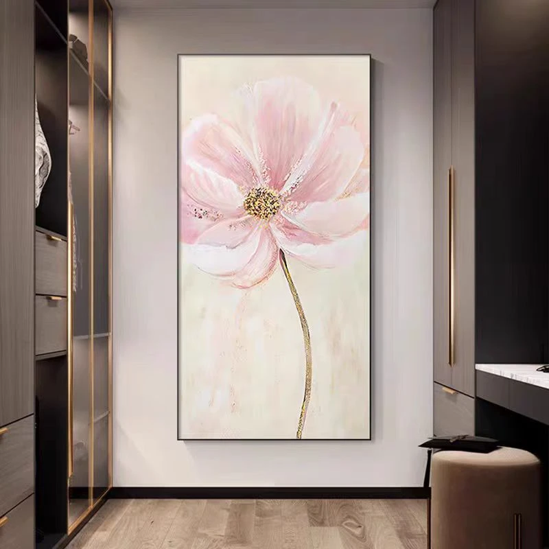 牡丹2025花卉客厅砂岩肌理画装饰画美式轻奢背靠金山挂画装饰画