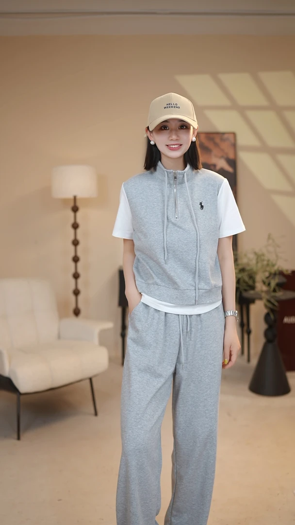 【大金专属】2025时尚短袖显瘦套装夏季新款洋气上衣+裤子两件套