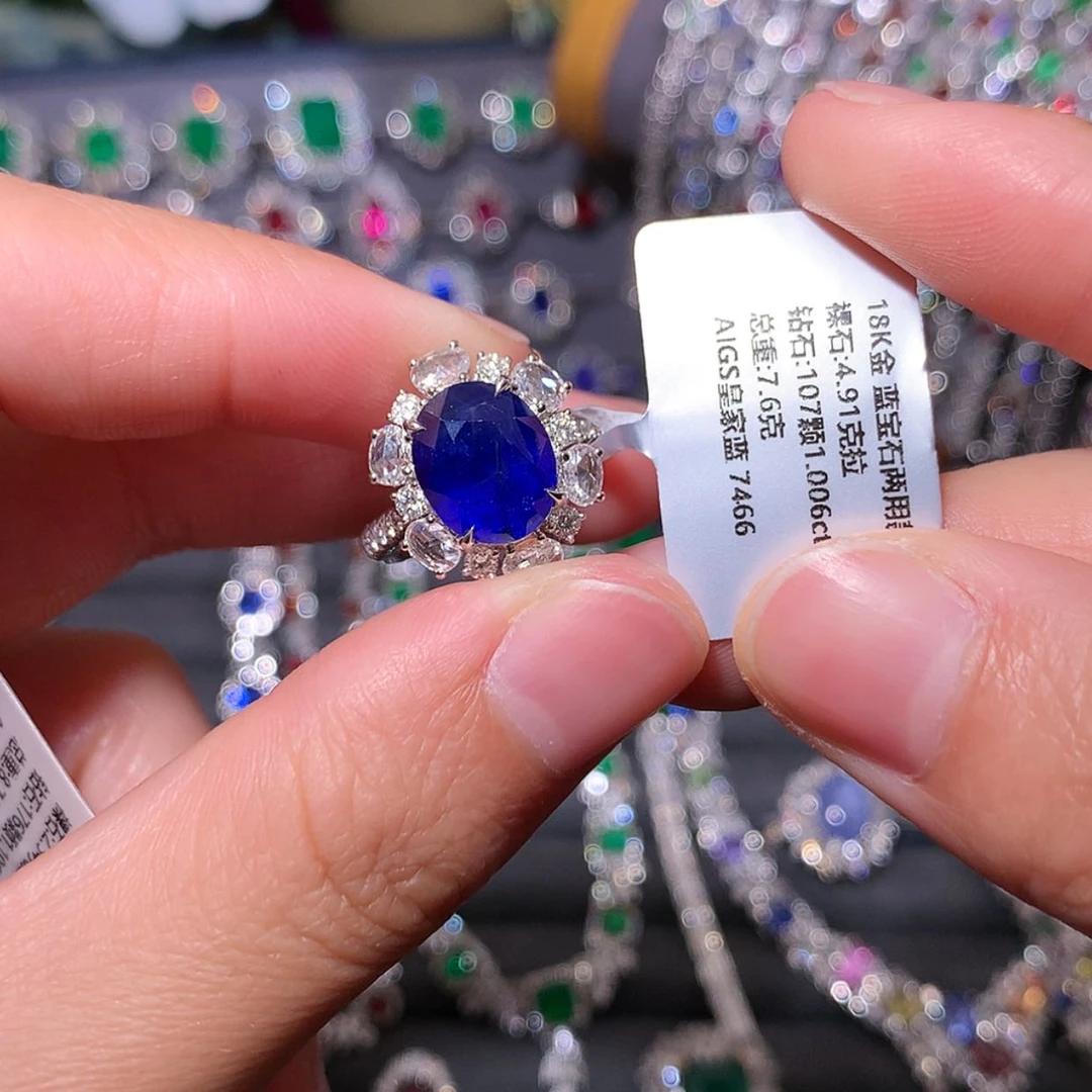 【闪购商品】蓝宝石戒指18K金镶嵌