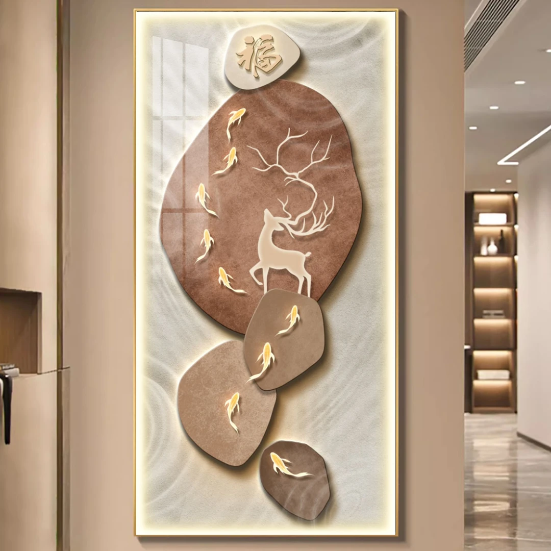 法罗迪【福禄安康】新款轻奢客厅玄关挂画2025最新款高级感入户装饰