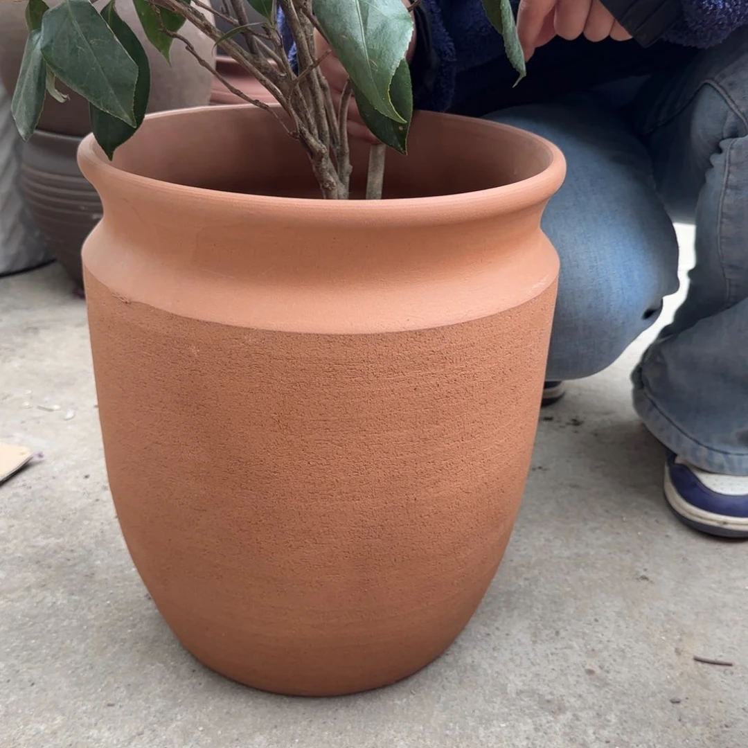 紫砂花盆口30高35宜兴紫砂瑕疵