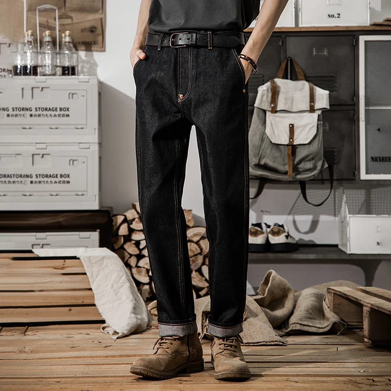 2025新款美式复古原浆硬朗牛仔长裤子男直筒宽松休闲养牛男款裤子