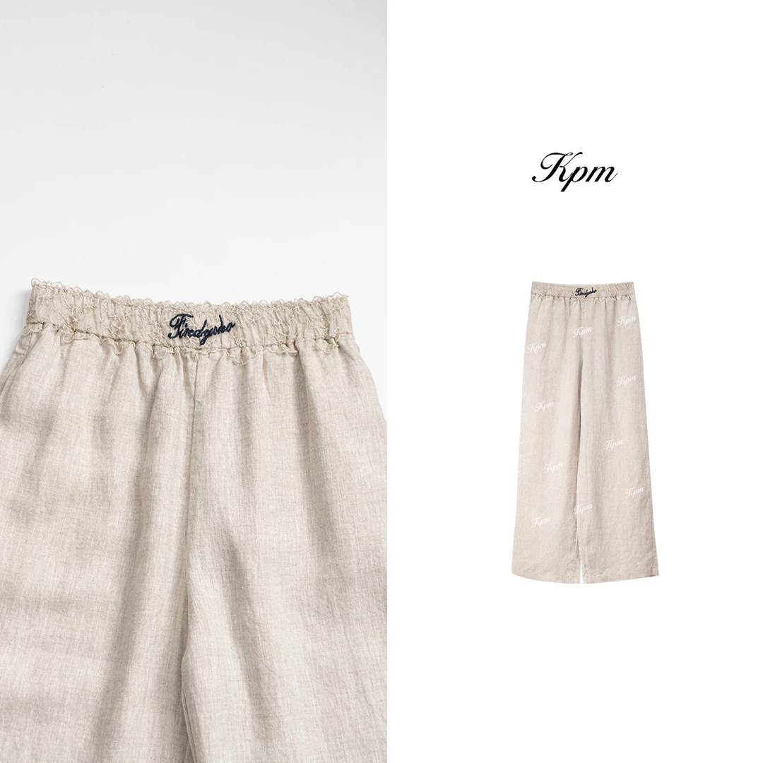 2025夏季新品时尚百搭宽松亚麻休闲裤显瘦修身直筒阔腿裤女JN7770