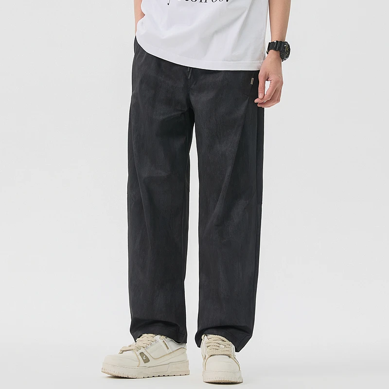 春季新款潮流薄款日系高端直筒休闲裤男痞帅宽松百搭质感男装长裤