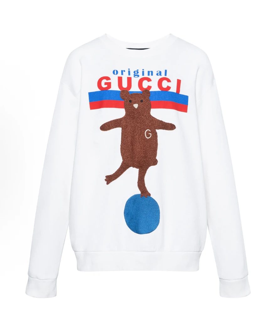 99新 GUCCI/古驰 新款小熊白色卫衣/M码 /Y4746