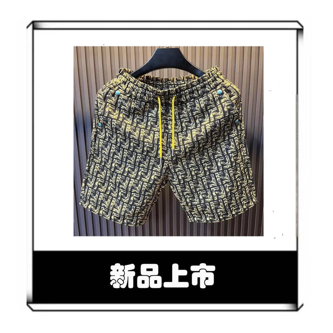 (冰冰)夏季提花男士短裤时尚潮流五分裤休闲牛仔中裤F20251012