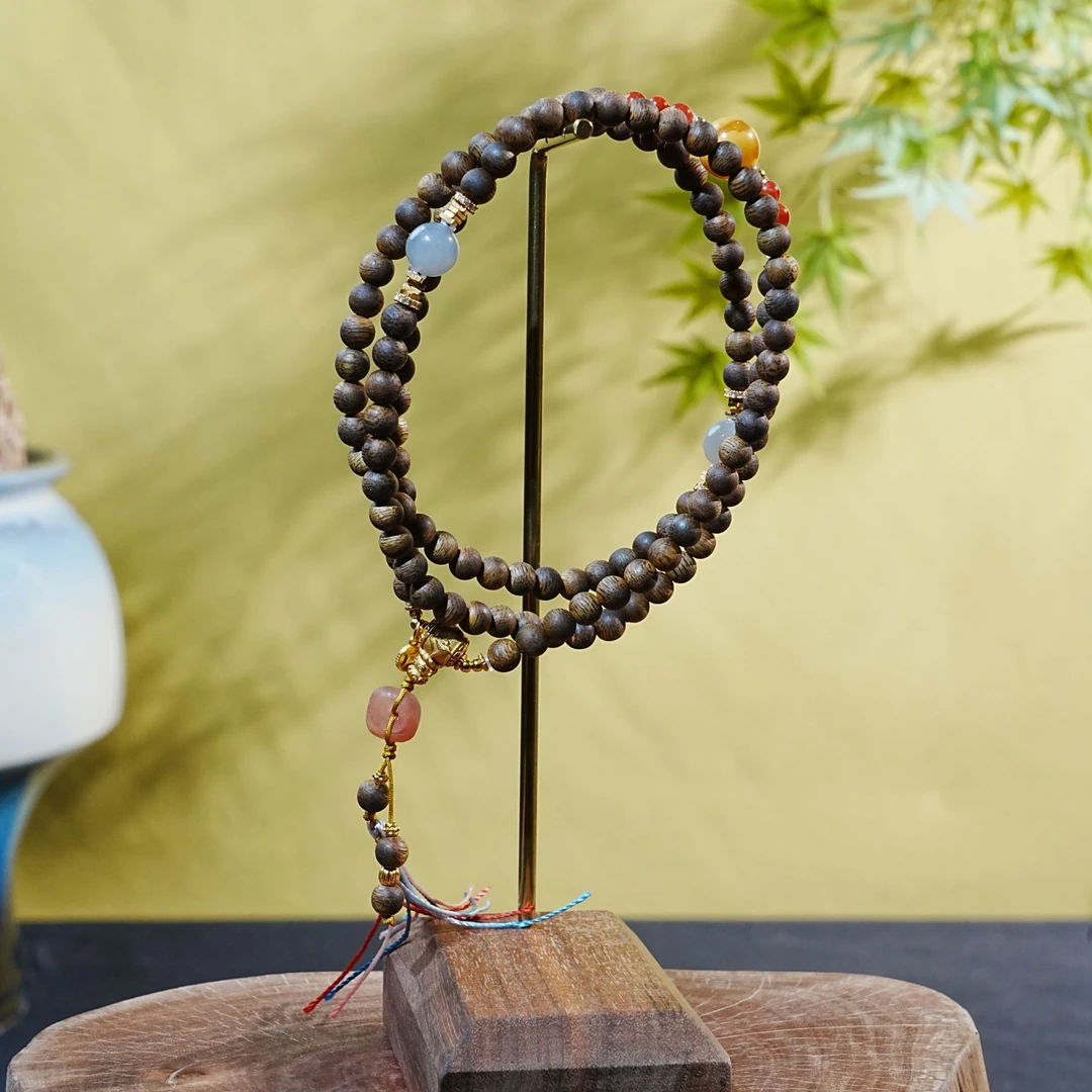 柬埔寨金丝菩萨棋沉香DIY长串 0.5cm   12.58g 251009116 B