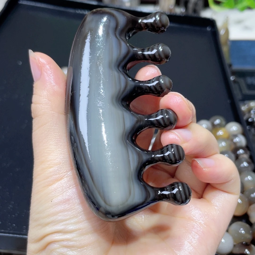 黑金刚虎纹水滴梳