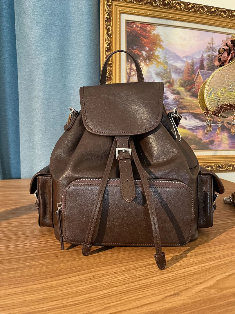 【】秋冬新款头层植鞣树高手工皮女包   1383茶褐