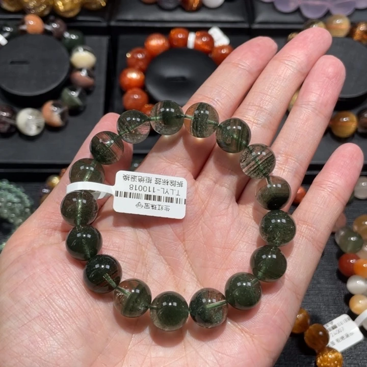 嘻***嘻水晶手链未镶嵌绿幽灵12mm