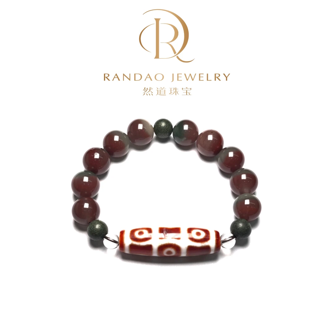 【然道珠宝】紫绿聚宝盆玛瑙DIY红肉六眼手串（多样性发货发其一）