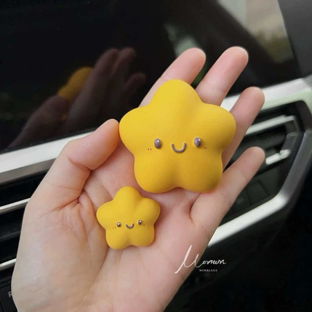可爱小胖星星车载香薰空调出风口夹装饰品情侣车饰香水生日礼物