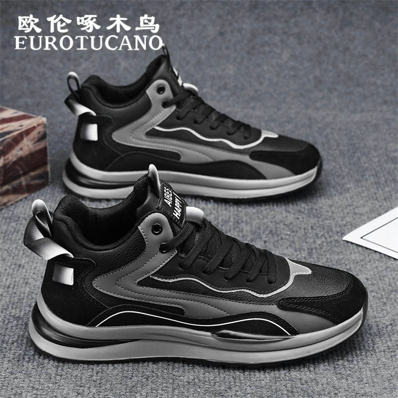 欧伦啄木鸟EUROTUCANO男鞋冬季潮流运动板鞋男士防滑耐磨跑步潮鞋
