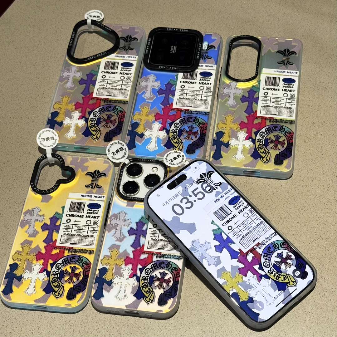 飞虎胜潮牌多彩十字适用iPhone16promax手机壳华为oppo小米vivo套